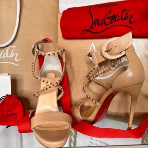 Christian Louboutin heels. Sz 37. Worn once, with Bags and Receipt. Elegance.